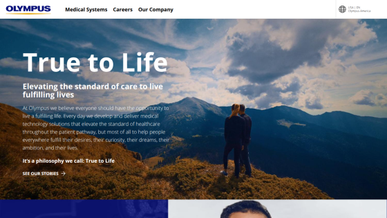Homepage featuring the slogan 'True to Life' with a scenic mountain background.