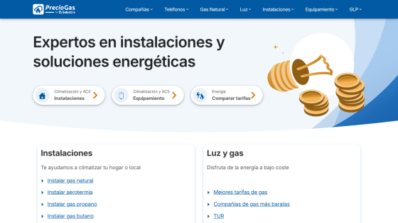 Energy solutions experts offering installations, equipment, and tariff comparisons with links to gas and electricity services