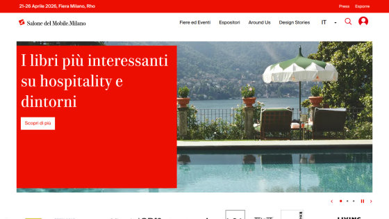 Homepage featuring books on hospitality with a scenic view and a call-to-action button.