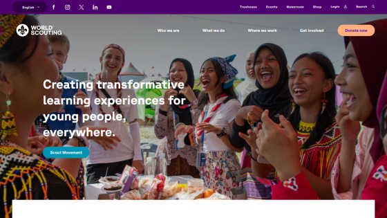 A diverse group of young people engaging in a learning experience, with a call to action button.