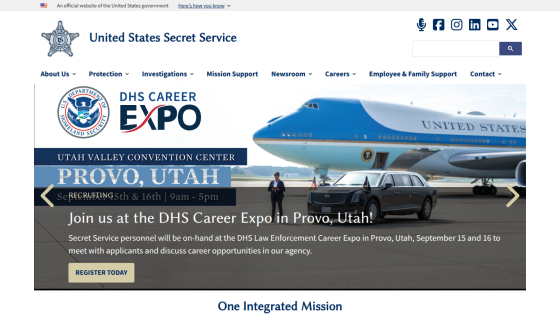 DHS Career Expo announcement with event details and image of a plane.