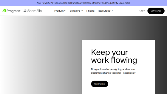 Homepage featuring a call to action for document automation and signing.