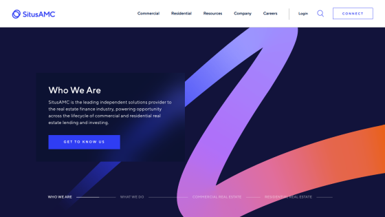 Homepage hero section with 'Who We Are' headline, description of SituAMC, and a 'Get To Know Us' button