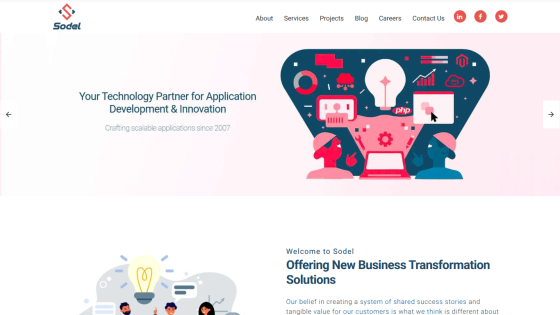Sodel technology partner for application development and innovation with business transformation solutions