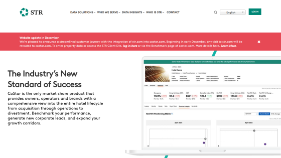 CoStar offers a comprehensive hotel lifecycle market share product for owners and operators to benchmark performance and generate leads.