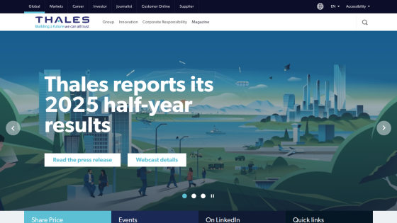 Thales reports its 2025 half-year results with a call to action for the press release.