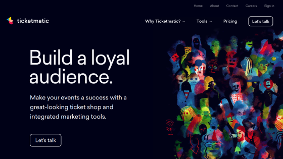Homepage promoting audience engagement for events with a call to action.