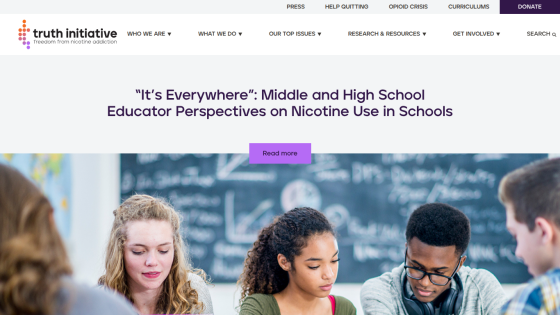 Educators discussing nicotine use in schools, with a title about perspectives on the topic.