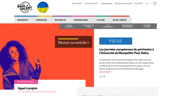 University website featuring a focus on European heritage journalism with a prominent call to action.