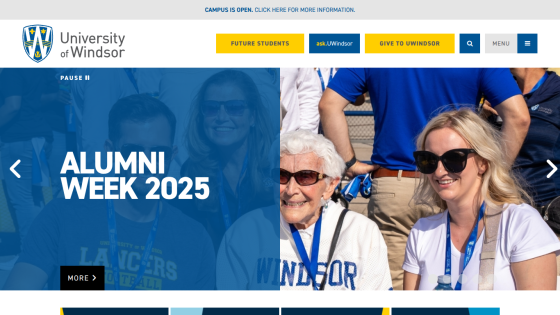 University of Windsor's Alumni Week 2025 promotional banner with event details.