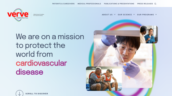 Verve Therapeutics mission to protect the world from cardiovascular disease with scientific and caregiving imagery