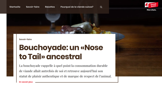 Article about ancestral 'Nose to Tail' bouchoyade meat consumption with sustainable and respectful practices