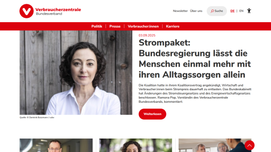 Website headline about government support for citizens' daily concerns with a featured image.