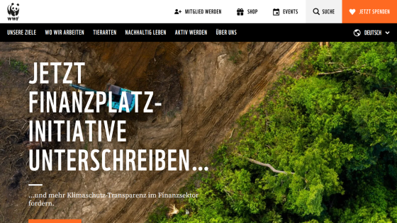Call to action for signing a financial initiative with a nature background.