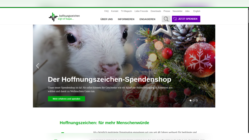 hoffnungszeichen.de website screenshot