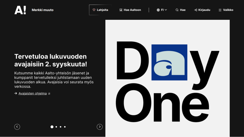 Welcome message for the new school year with 'Day One' prominently displayed.