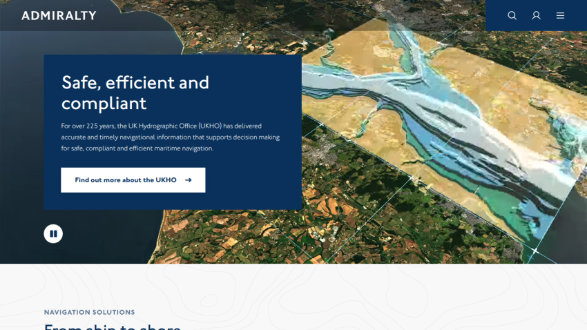 Homepage featuring a landscape image with a safety and compliance message.