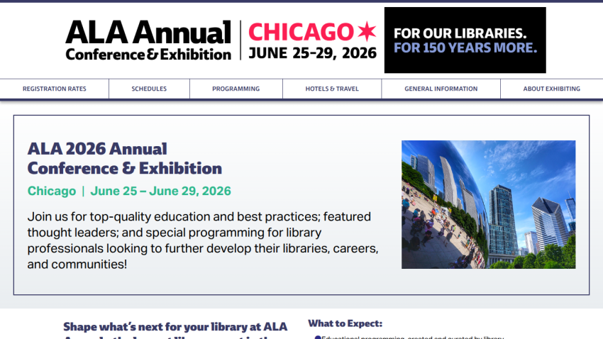 ALA 2026 Annual Conference & Exhibition in Chicago June 25-29, 2026 with event details and city skyline image