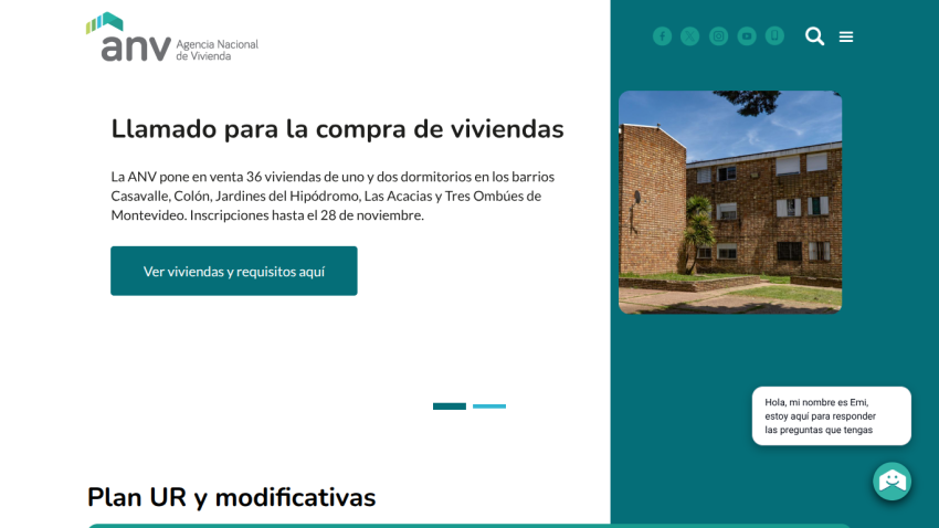 ANV housing agency offers 36 one- and two-bedroom homes for sale in Montevideo neighborhoods with registration deadline Nov 28