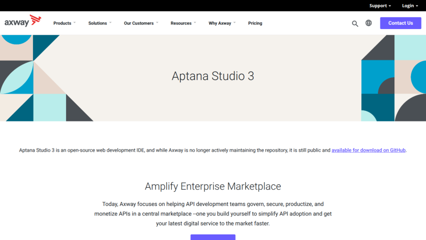 Aptana Studio 3 and Amplify Enterprise Marketplace information displayed prominently.