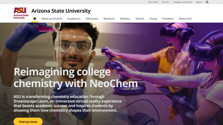 ASU's NeoChem program promotes innovative college chemistry education with virtual reality.
