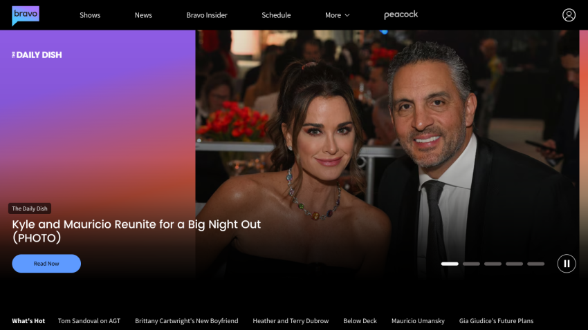 Entertainment news headline about Kyle and Mauricio's reunion with a photo.