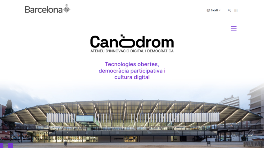 Canòdrom digital innovation center promoting open technologies, participatory democracy, and digital culture in Barcelona