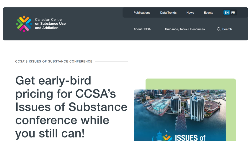 Promotional banner for CCAS's Issues of Substance conference with early-bird pricing information.