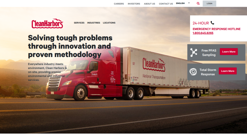 Homepage featuring a truck with a tagline about innovation and methodology.