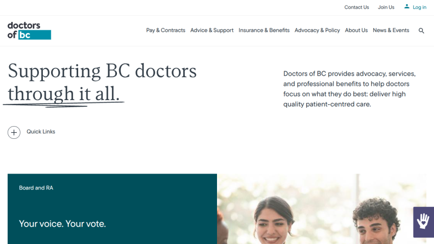 Doctors of BC homepage supporting BC doctors with advocacy, services, and benefits to deliver patient-centred care.