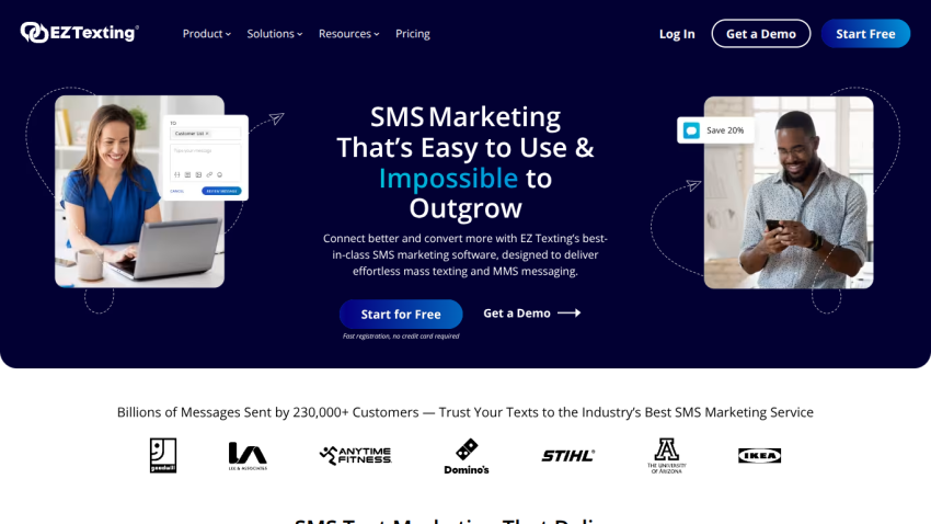SMS marketing service offering easy and effective messaging solutions.