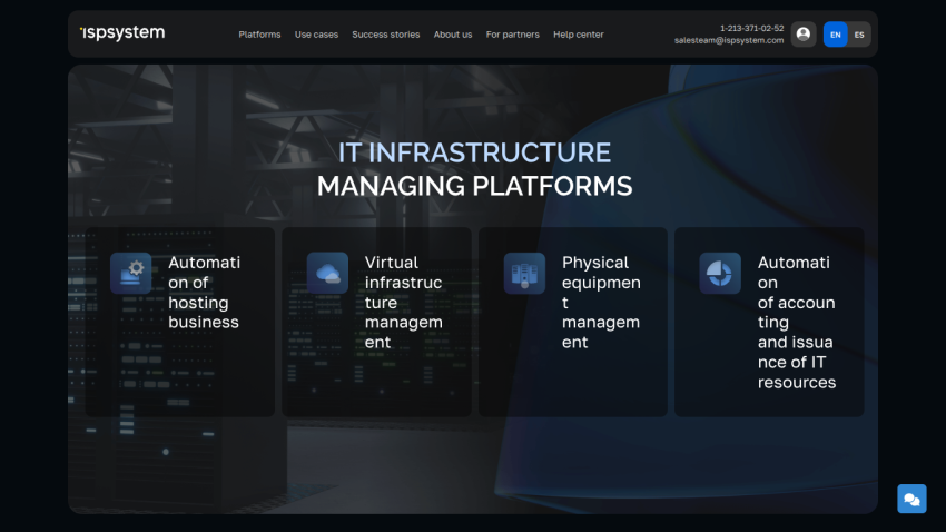Overview of IT infrastructure management platforms with key features listed.