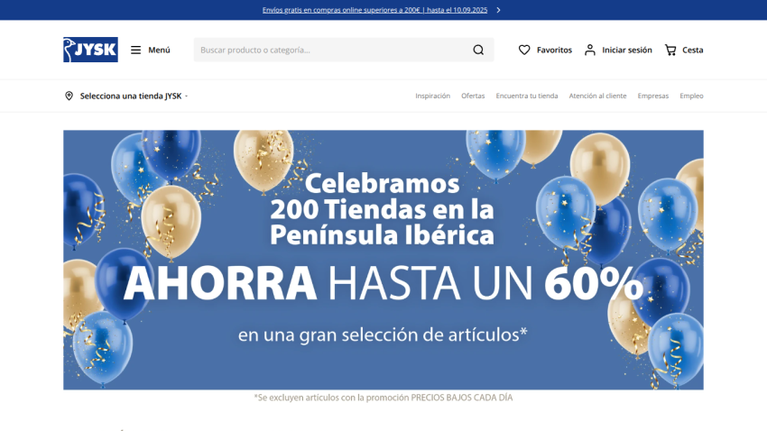 Promotional banner celebrating 200 stores with a 60% discount offer.