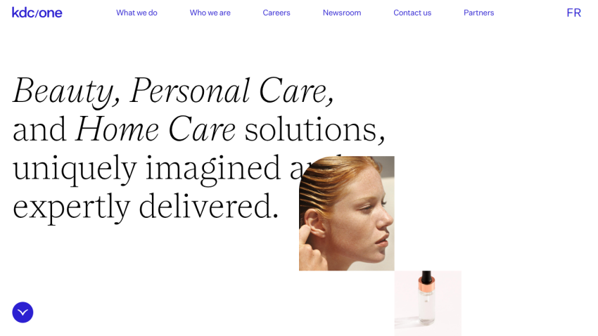 Beauty, personal care, and home care solutions uniquely imagined and expertly delivered with a clean navigation bar