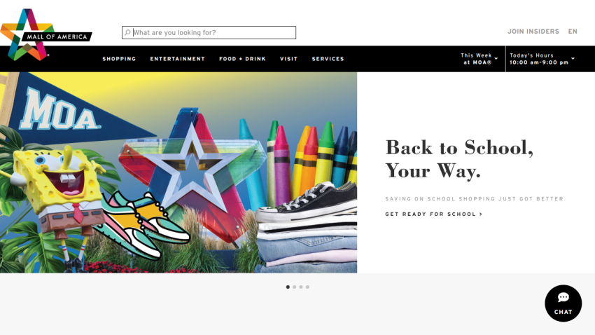 Colorful back-to-school promotional section featuring shoes, crayons, and a star logo.