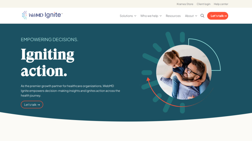 Homepage of WAMED Ignite showcasing empowering decisions and igniting action with a call to action button.