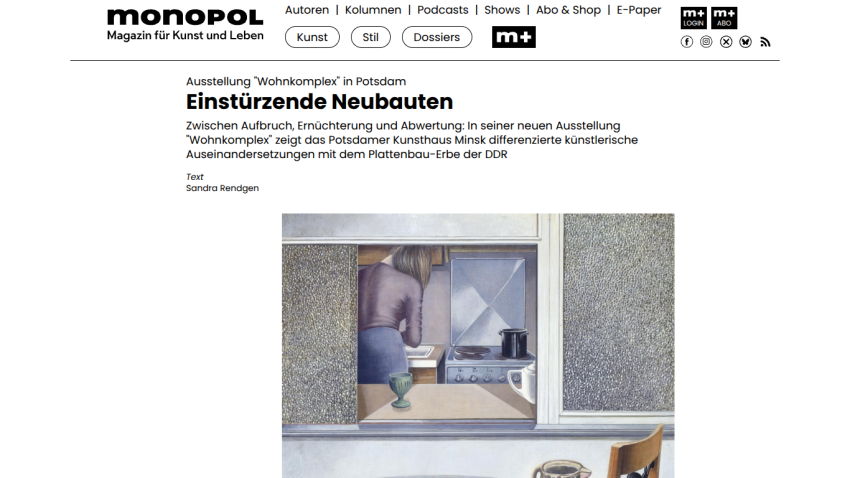 Exhibition announcement for 'Einstürzende Neubauten' with artwork and event details.