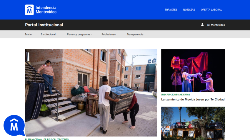 Institutional portal showcasing community activities and events with images and text.