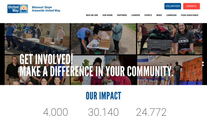 Homepage header with logo, navigation menu, and hero section featuring a welcome message and call-to-action button