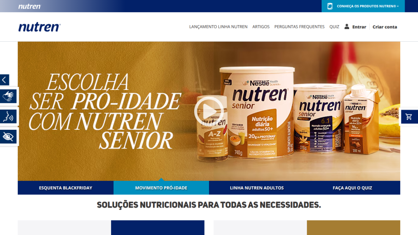 Nutren senior nutritional products for adults 50+ with daily nutrition benefits and quiz link