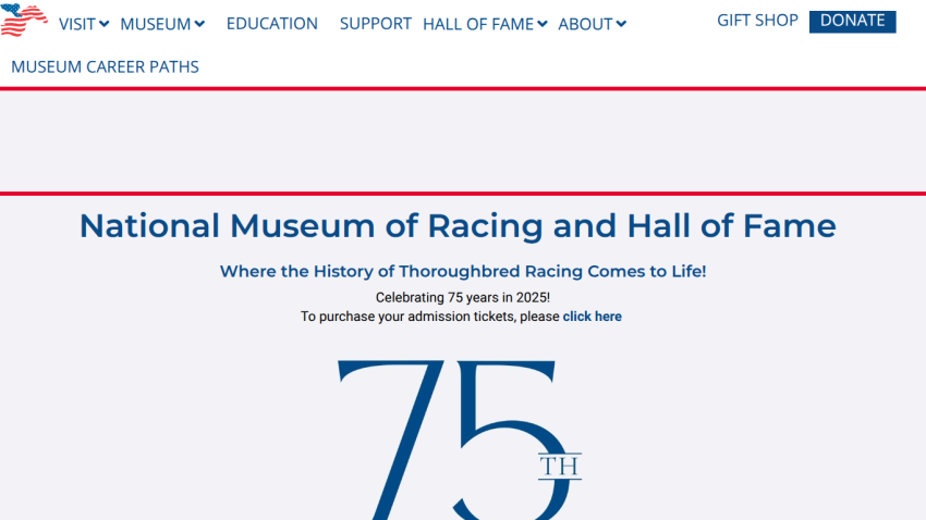 National Museum of Racing and Hall of Fame celebrating 75 years in 2025 with admission ticket purchase link