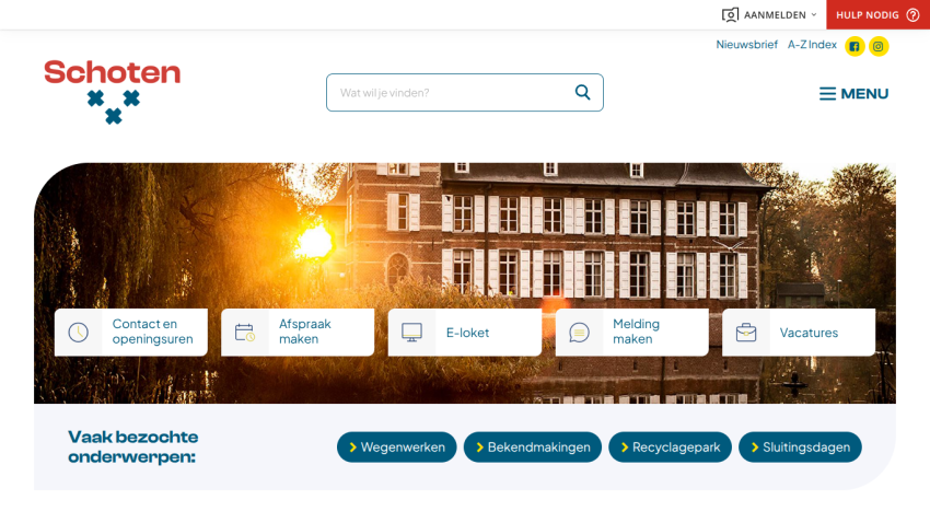 Municipality website with search bar, contact options, and frequently visited topics like roadworks and announcements