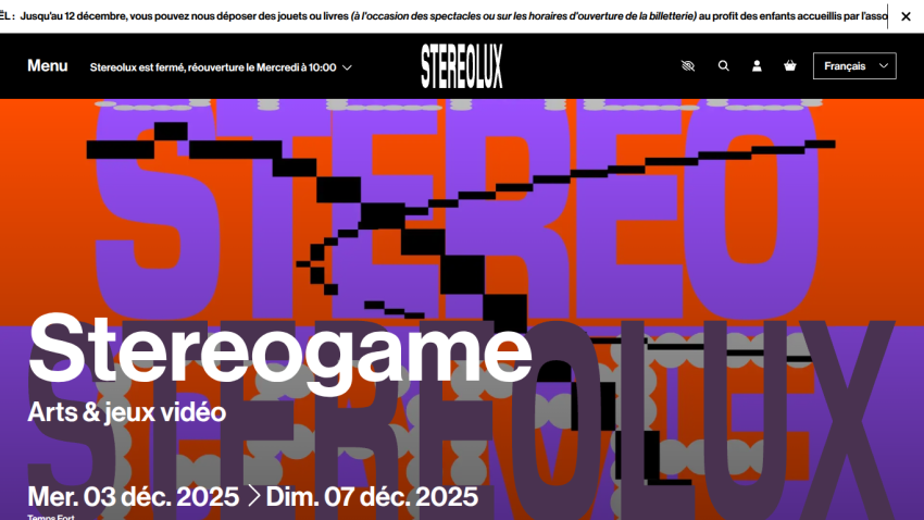 Stereogame arts and video games event from Dec 3 to Dec 7, 2025 at Stereolux