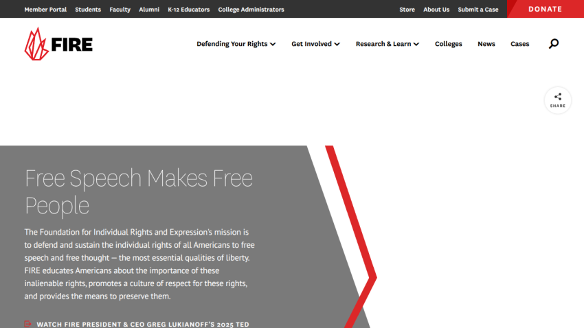 FIRE's mission statement emphasizing free speech and individual rights.