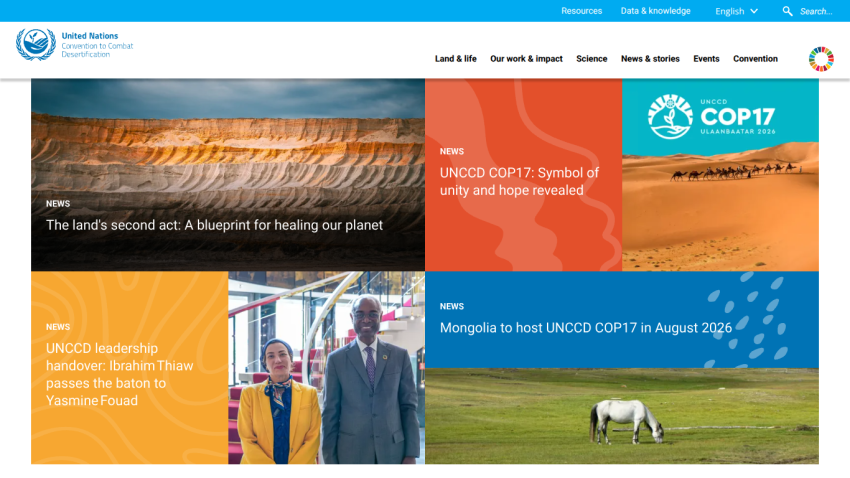 UNESCO website showcasing initiatives for healing the planet and upcoming events.