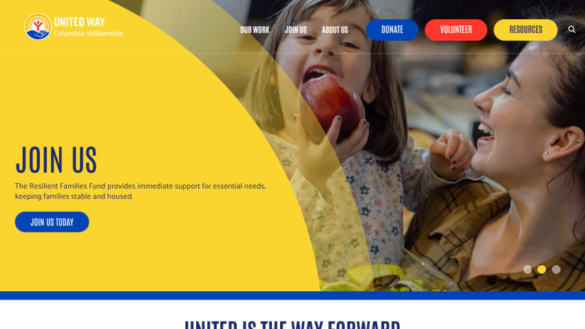 Homepage with top navigation bar, large hero image featuring a smiling woman, and headline 'Welcome to Our Service'
