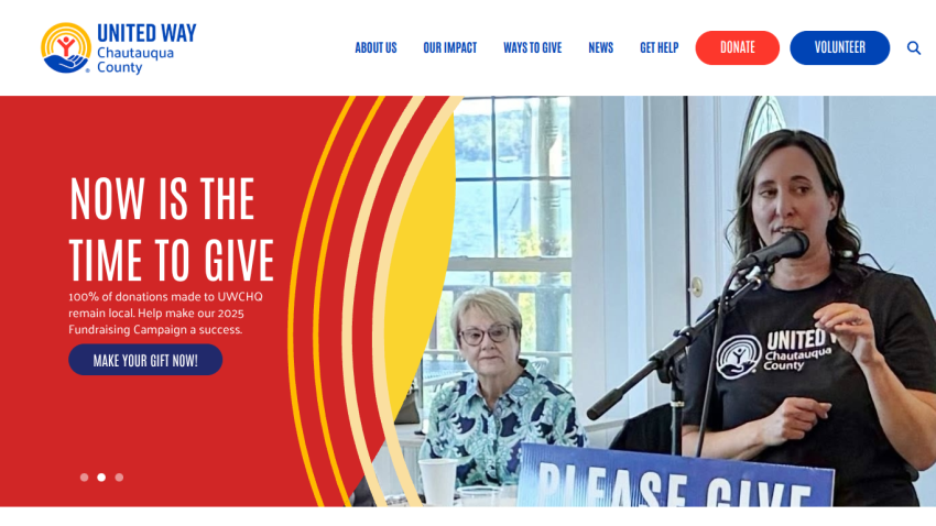 Homepage with navigation bar, large hero image featuring a woman in a red dress, and headline 'Find your perfect dress today'