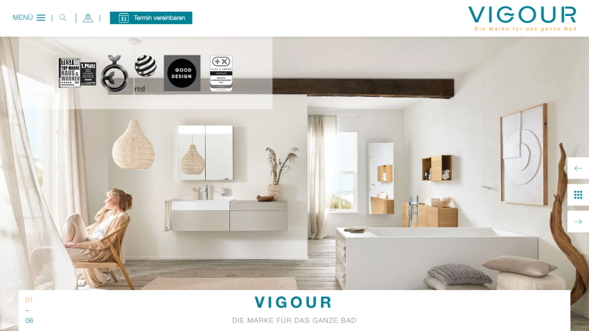 full header and hero section visible with images and text.