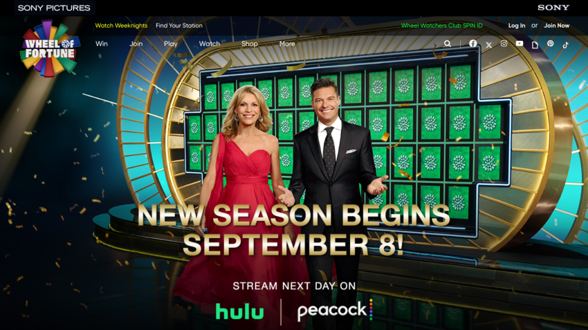 Promotional banner for a new season starting September 8, featuring two hosts and streaming options.