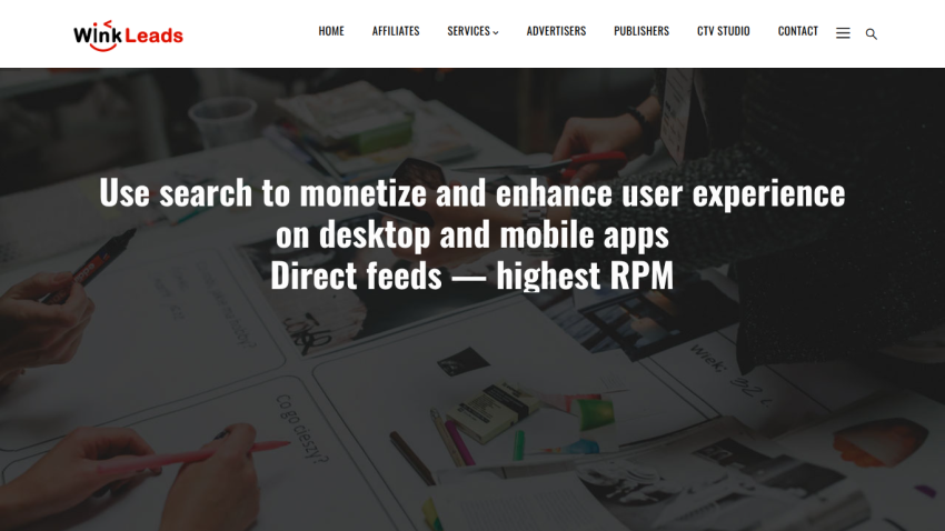 Homepage promoting monetization and user experience for desktop and mobile apps.